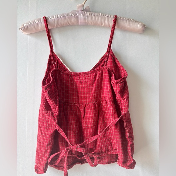 Brandy Melville Tank Top Red Plaid Gingham Tiffany Baby Doll SZ Small Y2K - Picture 4 of 4
